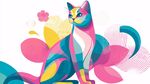 多彩幾何風(fēng)格貓咪插畫