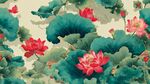 水墨荷花中式風(fēng)背景圖