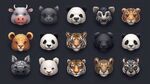 動物頭像3D模型集合展示