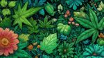 繁茂多彩的植物花卉圖景