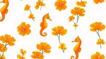 海馬與花朵的夢(mèng)幻圖案