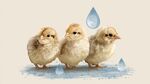 雨中三只萌小雞