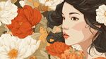 花叢中的優(yōu)雅女子