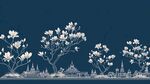 玉蘭下的建筑線條之美