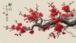 紅梅傲雪圖