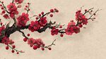 紅梅綻放枝頭