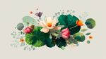 水墨風(fēng)荷花荷葉插畫