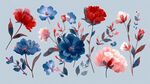 繽紛花卉插畫 色彩絢麗