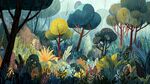 夢(mèng)幻森林插畫場景