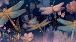 夢幻蜻蜓與繁花共舞