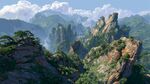 奇峰聳翠的壯麗山景