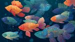 夢幻多彩魚群暢游海底世界