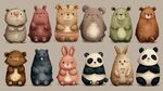 可愛動物玩偶插畫集合