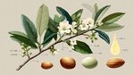 杏仁植物解剖插畫展示