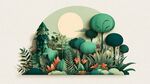 夢幻綠植景觀插畫