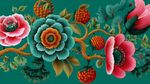中式繁花錦簇插畫圖案