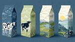 創(chuàng)意奶牛風(fēng)景圖案牛奶包裝