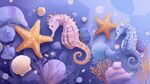 夢(mèng)幻海底的海馬與海星世界