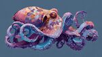 夢(mèng)幻色彩的奇幻章魚(yú)