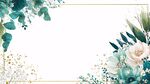 清新花卉邊框裝飾圖案