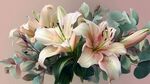 優(yōu)雅百合與尤加利葉花束