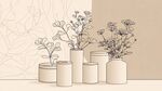 簡(jiǎn)約花瓶插花靜物插畫