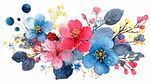 水彩花卉與瓢蟲裝飾畫