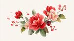 嬌艷花卉水彩插畫