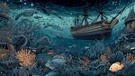 夢(mèng)幻海底沉船與海洋生物