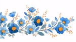 藍(lán)色花卉裝飾圖案