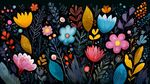 夢幻花卉插畫 色彩斑斕世界