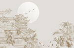 古風(fēng)月夜樓閣圖