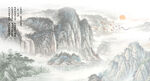 國(guó)畫山水背景墻