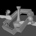 八棱瓶裝飾畫白模型C4D