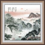 國畫山水風(fēng)景裝飾畫