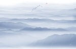水墨群山背景圖