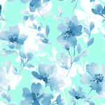 藍(lán)白花卉水彩圖案背景