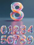 炫彩數(shù)字8及0至9數(shù)字集合