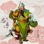 關羽威武插畫形象