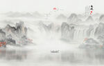 新中式屏風(fēng)山水畫