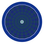 圓形藍綠色古典花紋