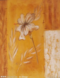 漂亮的抽象花油畫