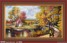 油畫(huà) 漂亮的田園油畫(huà)