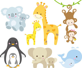 亲子卡通矢量设计素材