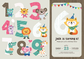 可爱儿童生日数字设计素材