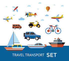 交通工具矢量卡通设计素材
