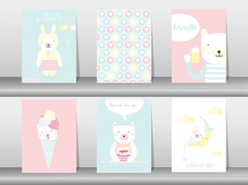 可爱小熊卡通装饰画设计