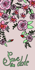 手机壳花朵粉色背景字母绿叶