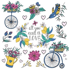 唯美青春矢量手绘素材