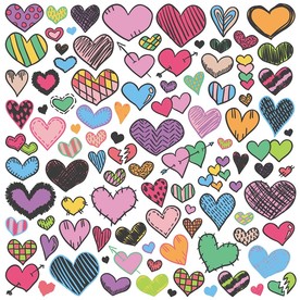 手绘爱心矢量插画素材